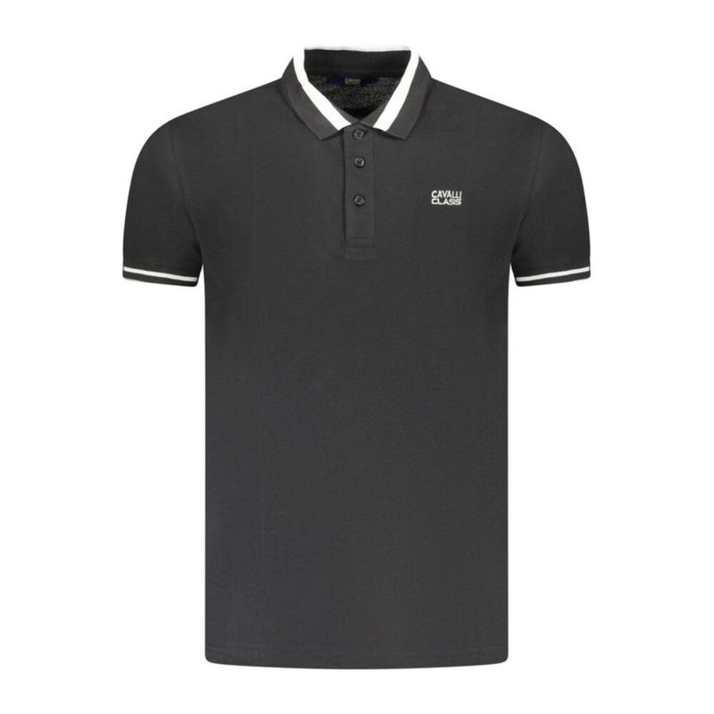 Cavalli Class Black Cotton Men Men's Polo